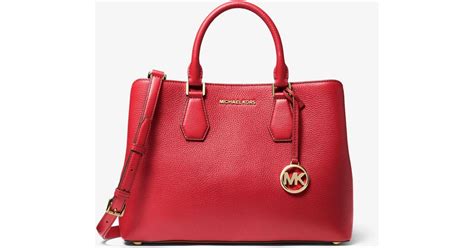 michael kors camille satchel red|Michael Kors satchel bag.